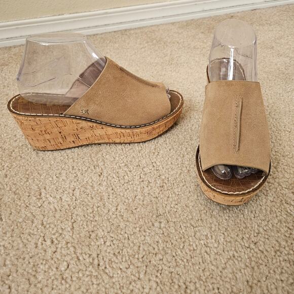 Sam Edelman Women's Ranger Cork Wedge Heel Slides 8.5 - Picture 1 of 8